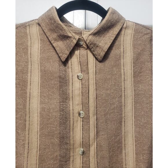 Columbia Casual Button-up Shirt Women's Size Large Striped Floral Long Sleeve - Picture 3 of 11